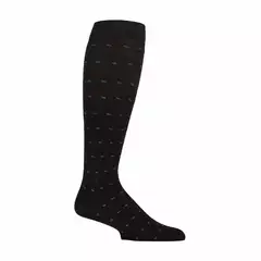 1 Pack Mens 18 mmHg Graduated Compression Flight Socks for DVT - 12-14 UK / Black (Squares)