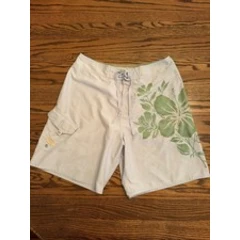 Vintage Y2K 90s Surf Quicksilver Board Shorts Embroidered Mens Size 32 Floral