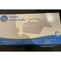 Female Urinal Bottle with Measuring Scale Easy Grip Handle 800ml with Lip