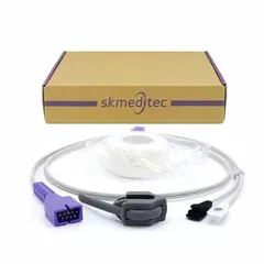 skmeditec Compatible with Nellcor Oximax SpO2 Sensor 9.8FT Direct Connect Cable, Reusable Multi-site Multi-Y Probe with 9 Pins Connector, Replacement Cord with Chip
