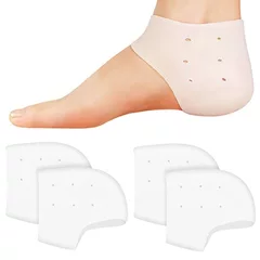 2 Pairs Silicone Heel Protectors, Soft Gel Heel Protectors for Blister Prevention, Heel Cups for Plantar Fasciitis Heel Pain Relief, Heel Sleeves Ankle Protectors Suitable for Men and Women