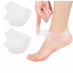 VivoFoot 2 Pairs Gel Heel Protectors, Silicone Heel Cups, Blister Prevention Ankle Protectors & Heel Sleeves, Heel Pain and Cracked Heels Relief for Men and Women