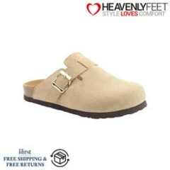 Heavenly Feet Womens Beige Womens Slider Clogs Vegan Freindly Alessia UK 3 - 7