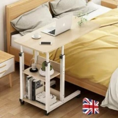 Mobile Over Bed Desk Table Hospital Overbed Height Adjustable Laptop Stand Desk