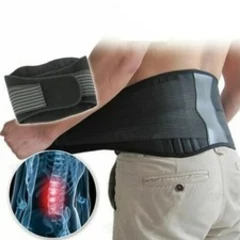 Neoprene Double Pull Magnetic Lumbar Support Lower Back Belt Brace - Pain Relief