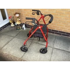 Red Days Rollator 4-Wheel Mobility Walker with Seat, Storage, and Brakes