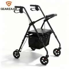 Mobility Walker Folding Lightweight Rollator Walker 4Wheel Walking Aid Aluminium