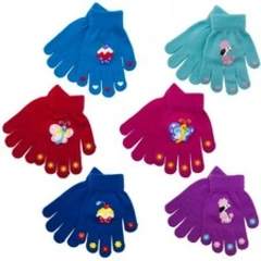 RJM Girls Thermal Magic Gloves Rubber Print