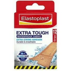 Elastoplast Tough Waterproof Fabric Plasters - 12 Plasters