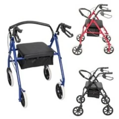 Portable Rollator Disability Aid 4 Wheel Mobility Walker Chair with Storage Seat