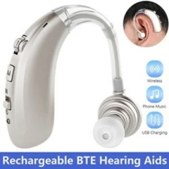BTE Rechargeable Digital Hearing Aid Severe Loss Ear Aid HIGH-POWER Tool Kit