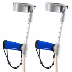 Fitness Magpie Neoprene Crutches Handle Pads – Comfortable Anti Slip Hand Grip with Wrist Strap Technology – Pair of Cushion Crutch Pads for Walking Sticks UK (Blue)