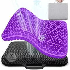 Vmingo Gel Seat Cushion, Breathable Honeycomb Design Egg Gel Cushion,Double Thick Big seat Cushion,Ergonomic Support Pressure Cushion, for Car Office Home Wheelchair Chair