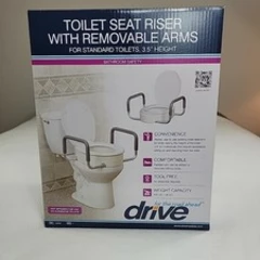 Drive-Premium Toilet Seat Riser with Removable Arms White (New)