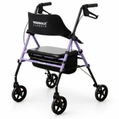 MobiWalk Classic 4 Wheel Rollator Foldable Walker with Seat & Backrest