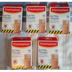 5 PACKS OF ELASTOPLAST EXTRA TOUGH WATERPROOF 12 PLASTERS SUPER STRONG ADHESION