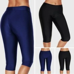 Women Long Swim Shorts Boardshort High Waisted Bottom Tankini Swimwear Pants