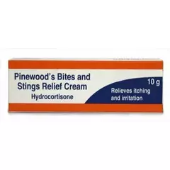 Pinewood's Bite & Stings Relief Cream - Hydrocortisone 1% w/w (1 x 10g Tube)