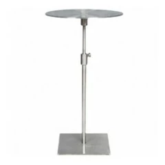 Height Adjustable Side Table Electroplated Metal Side Table Modern for Bedroom