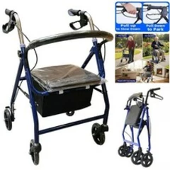 Rollator Walker 4Wheel Walking Mobility Folding Seat Lightweight Disability Aid