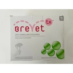 Anti-Embolism Compression Stockings Knee Length, Size Large(40.5-49cm) Brevet Tx