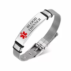 ARICHDUDE Medical Alert Bracelet for Women Men Medical Emergency ID Bracelet ID with Free Laser Engraving Stainless Steel