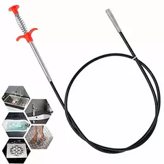 62in/160cm Flexible Grabber Pickup Tool, Drain Unblocker Claw, Extra Long Drain Snake Reacher Tool for Bathroom Toilet Kitchen Plug Hole